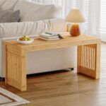 HOOBRO Eating Bench, 35 inch Bamboo Entryway Bench, Farmhouse Kitchen ... - Image 5