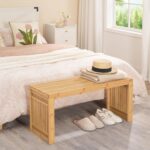 HOOBRO Eating Bench, 35 inch Bamboo Entryway Bench, Farmhouse Kitchen ... - Image 6