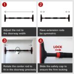 Pull Up Bar for Doorway, Power Coaching with out Screws, Adjustable ... - Image 3