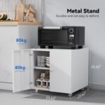 INMOZATA Fridge Cupboard Massive Fridge Stand with Storage Printer Tables... - Image 3