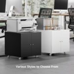 INMOZATA Fridge Cupboard Massive Fridge Stand with Storage Printer Tables... - Image 9