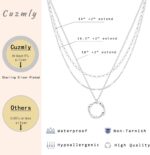 Layered Silver Necklaces for Ladies, Sterling Silver Stackable Stack Ch... - Image 6