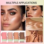 Mysense Cream Bronzer Stick, Shimmer Face Highlighter Stick, Buildable... - Image 6