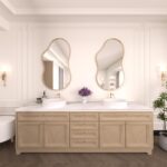 WEER Irregular Wall Mirror, 20x36 inch Gold Asymmetrical Mirror Wall M... - Image 3