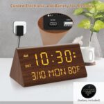 Kogonee Picket Digital Alarm Clock, 0-100% Dimmer, 2 Alarm Settings, W... - Image 3