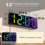JALL 12'' Massive Digital Wall Clock, Huge LED Quantity Dispaly, RGB Colours... - Image 3