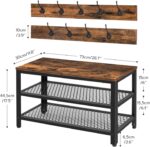 HOOBRO Corridor Tree Entryway Storage Bench, Coat Rack Shoe Bench, Shoe Ra... - Image 5