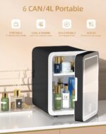 Make-up Fridge With Dimmable LED Mild Mirror, 4L Mini Fridge for Bedro... - Image 3