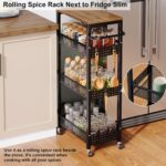 Slim Storage Cart, 4 Tier Laundry Room Cart for Between Washer and Dry... - Image 3