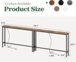 SUPERJARE 78.8 inch Slender Console Desk with Outlet, Couch Desk Set o... - Image 4