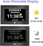 7 Inch Digital Clock with Day and Date for Aged Alzheimer's Clock C... - Image 6