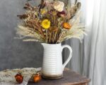 Quoowiit Ceramic Rustic Vase with Deal with, White Distressed Ornamental ... - Image 3