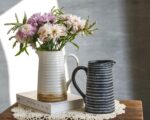Quoowiit Ceramic Rustic Vase with Deal with, White Distressed Ornamental ... - Image 7