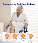 Sliding Bathe Chair with Swivel Seat, Swivel Tub Switch Bench, Present... - Image 3