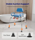 Sliding Bathe Chair with Swivel Seat, Swivel Tub Switch Bench, Present... - Image 5