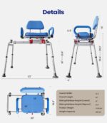 Sliding Bathe Chair with Swivel Seat, Swivel Tub Switch Bench, Present... - Image 7