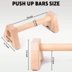 Premium Wood Push Up Bars,Parallettes Bars for Calisthenics,Push Up ... - Image 3