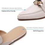 Steel Chain Decor Flat Mules for Girls Closed Pointed Toe Slip on Loaf... - Image 5