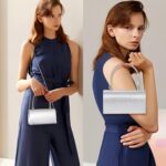 Larcenciel Clutch Purses for Ladies, Elegant Metallic Silver Night Ha... - Image 3