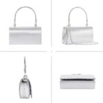 Larcenciel Clutch Purses for Ladies, Elegant Metallic Silver Night Ha... - Image 6
