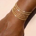 Dainty Gold Bracelets for Ladies - Waterproof Stackable Gold Bracelet S... - Image 4