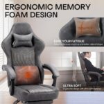Dowinx Gaming Chair Breathable PU Leather-based Gamer Chair with Footrest Ma... - Image 6