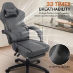 Dowinx Gaming Chair Breathable PU Leather-based Gamer Chair with Footrest Ma... - Image 8