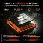 PELADN WO4 Mini Gaming PC - AMD Ryzen 5 5600H(Upgraded 5700U) Mini Com... - Image 3