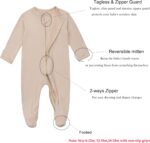 Aablexema Child Zipper Pajamas Bamboo Rayon, 3pcs Unisex Toddler Onesie ... - Image 4