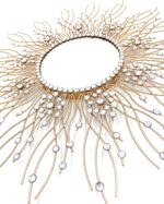 Gold Sunburst Mirror Massive Spherical Classic Boho Decor Metallic Wall Artwork Mir... - Image 4