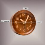 Driini Wood Analog Desktop Clock – 4.3 in. Ornamental Pinewood, No-T... - Image 4