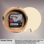 Driini Wood Analog Desktop Clock – 4.3 in. Ornamental Pinewood, No-T... - Image 5