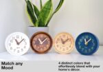Driini Wood Analog Desktop Clock – 4.3 in. Ornamental Pinewood, No-T... - Image 6