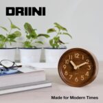 Driini Wood Analog Desktop Clock – 4.3 in. Ornamental Pinewood, No-T... - Image 7
