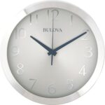 Bulova Winston Wall Clock C4844 | 10" Diameter | Metallic Design with Dia... - Image 3