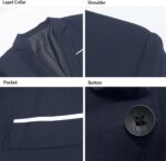 Mylldey Mens Blazers Slim Match Enterprise Informal Males Go well with Sport Coat One ... - Image 5
