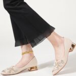 Girls's Rhinestone Vogue Pointed Toe Pearl Diamond Low Heel Costume We... - Image 7