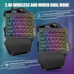 RedThunder Wi-fi One-Handed Gaming Keyboard, 2.4Ghz RGB Backlit Min... - Image 3