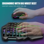 RedThunder Wi-fi One-Handed Gaming Keyboard, 2.4Ghz RGB Backlit Min... - Image 6
