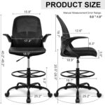 Primy Drafting Chair Tall Workplace Chair with Flip-up Armrests Govt... - Image 4