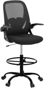 Primy Drafting Chair Tall Workplace Chair with Flip-up Armrests Govt... - Image 6