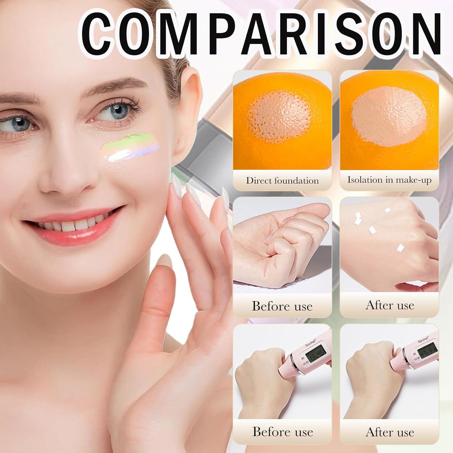 Primer for Face Earlier than Make-up,One Step Coloration Corector Primer,SPF 50 PA... - Image 3