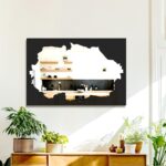 Rest room Mirror with Black Creative Ornamental Design, Framed Rectangl... - Image 4