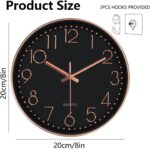 Silent Wall Clocks Battery Operated 8 Inch, Analog Wall Clock with Ove... - Image 4