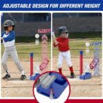 Tball Set for Toddlers 3-5, Tee Ball Set with Step on Pitching Machine... - Image 4