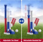 Tball Set for Toddlers 3-5, Tee Ball Set with Step on Pitching Machine... - Image 6