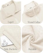 COOFANDY Mens Zip Up Sweatshirt Mock Neck Quilted Jacket Informal Lightw... - Image 4