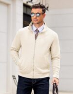 COOFANDY Mens Zip Up Sweatshirt Mock Neck Quilted Jacket Informal Lightw... - Image 6