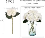Kimura's Cabin 6pcs Fake White Hydrangeas Faux Flowers Synthetic Silk... - Image 3