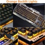 Wired Gaming Keyboard and Mouse Combo,Orange Yellow Lighted LED Backli... - Image 3